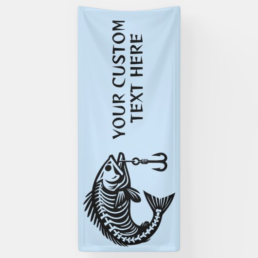 Aangepaste tekstvissen spandoek (Verticaal)