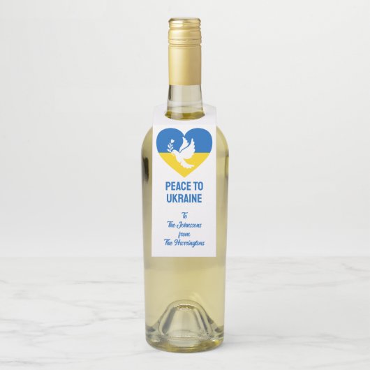 Aangepaste tekstvrede voor Oekraïne Flessenhanger (Op fles)