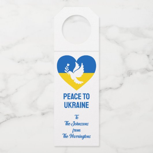 Aangepaste tekstvrede voor Oekraïne Flessenhanger (Voorkant)