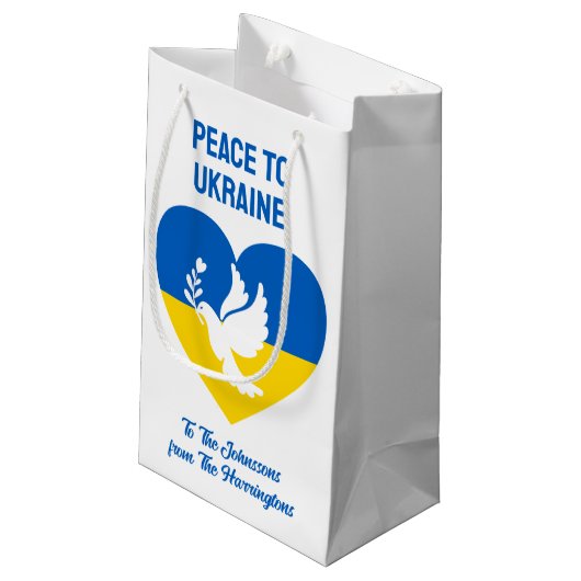 Aangepaste tekstvrede voor Oekraïne Klein Cadeauzakje (Achterkant Gekanteld)