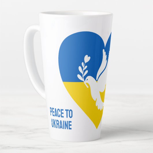 Aangepaste tekstvrede voor Oekraïne Latte Mok (Linkerhoek)