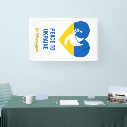 Aangepaste tekstvrede voor Oekraïne Spandoek (Beurs)