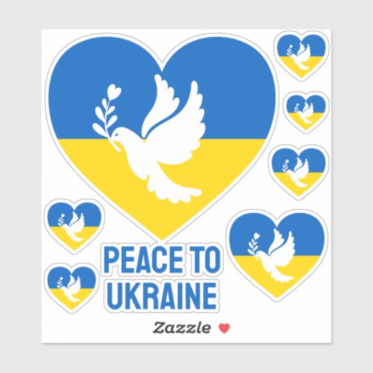 Aangepaste tekstvrede voor Oekraïne Sticker (Vel)