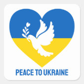 Aangepaste tekstvrede voor Oekraïne Vierkante Sticker (Voorkant)
