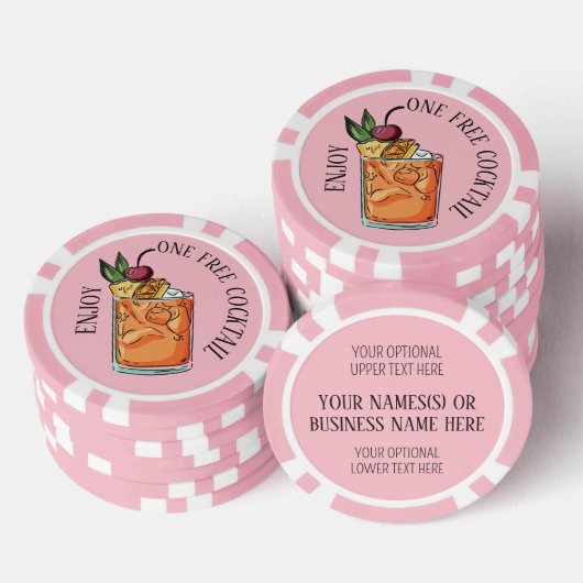 Aangepaste tekstvrije cocktail poker chips (Opstapeling)