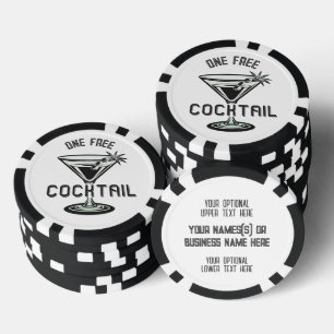 Aangepaste tekstvrije cocktail poker chips