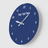 Aangepaste tekstwandklok - Moderne blauwe jans Grote Klok (Hoek)