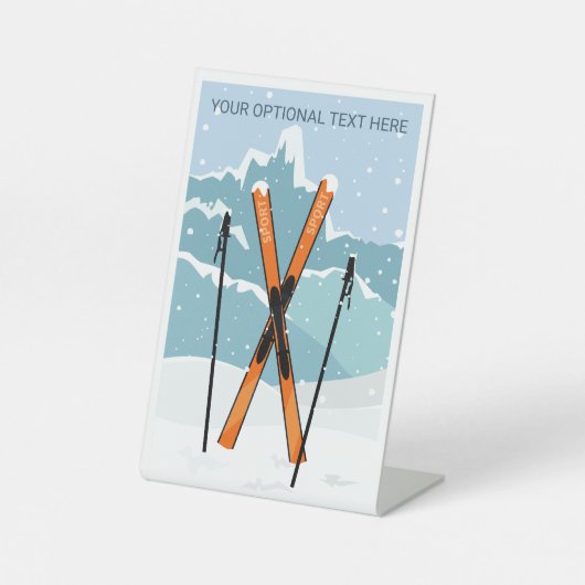 Aangepaste tekstwintersessie reclamebord met voetstuk (Voorkant)