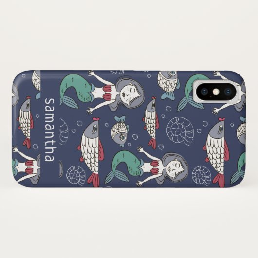 Aangepaste telefoongesprekken met Mermaid Pattern Case-Mate iPhone Case (Achterkant (horizontaal))
