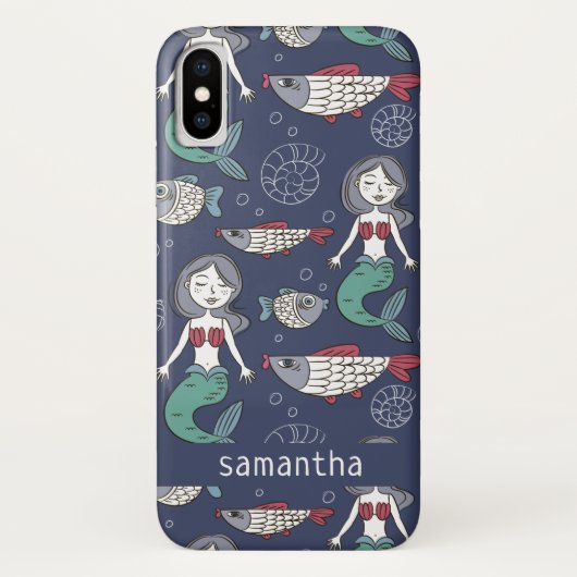 Aangepaste telefoongesprekken met Mermaid Pattern  Case-Mate iPhone Case (Achterkant)