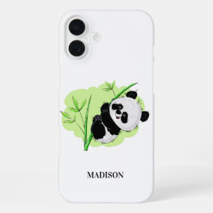 Aangepaste telefoongesprekken met Panda iPhone 16 Plus Hoesje