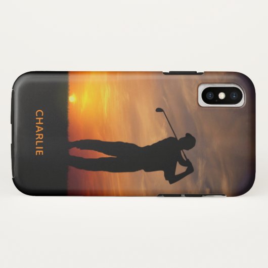 Aangepaste telefoongesprekken met Sunset Golfer Case-Mate iPhone Case (Achterkant (horizontaal))