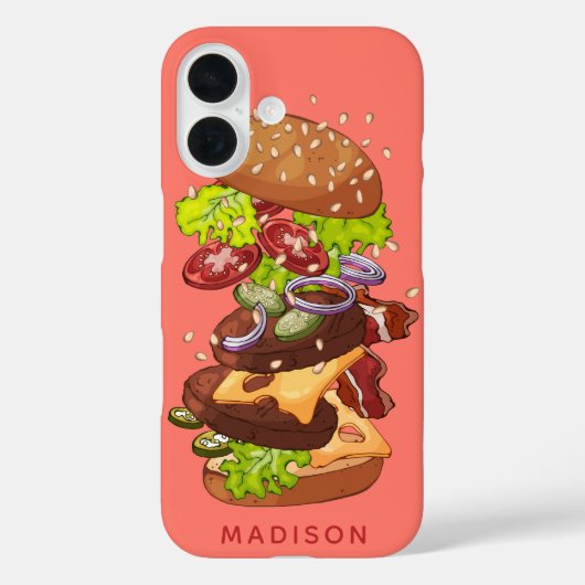 Aangepaste telefoongesprekken voor Big Burger Case-Mate iPhone Case (Achterkant)