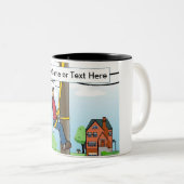 Aangepaste telefoonlijn - Mannelijke Cartoon Tweekleurige Koffiemok (Voorkant rechts)