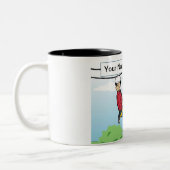 Aangepaste telefoonlijn - Mannelijke Cartoon Tweekleurige Koffiemok (Links)