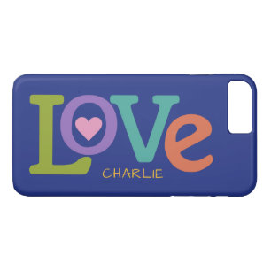 Aangepaste telefoonnummers voor kleurrijke liefdes Case-Mate iPhone case