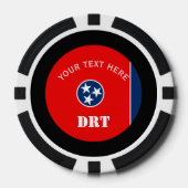 Aangepaste Tennessee-vlag op een Poker Chips (Voorkant)