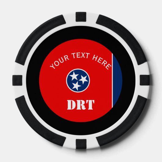Aangepaste Tennessee-vlag op een Poker Chips (Voorkant)