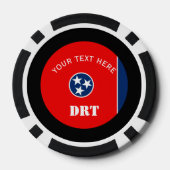 Aangepaste Tennessee-vlag op een Poker Chips (Achterkant)