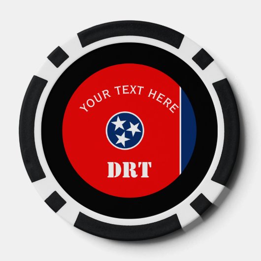 Aangepaste Tennessee-vlag op een Poker Chips (Achterkant)