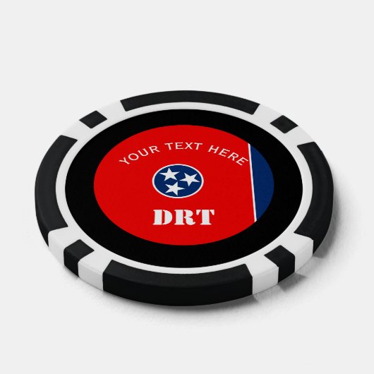 Aangepaste Tennessee-vlag op een Poker Chips (Enkel)
