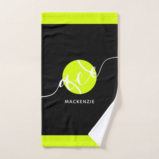 Aangepaste Tennis Ace Sport Blauwgroen Handhanddoe Handdoek (Handdoek)