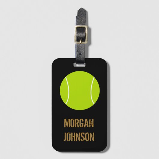 Aangepaste Tennis Ball Gold-reissportwagen Bagagelabel (Voorkant (verticaal))