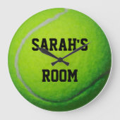 Aangepaste Tennis Ball Grote wandklok (Voorkant)