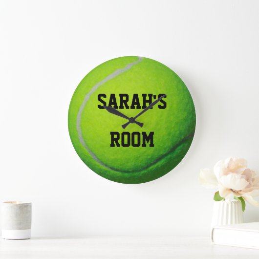 Aangepaste Tennis Ball Grote wandklok (Huis)
