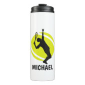 Aangepaste Tennis Ball Player Coach Classy Sport Thermosbeker (Voorkant)