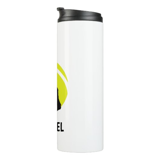 Aangepaste Tennis Ball Player Coach Classy Sport Thermosbeker (Geroteerd rechts)