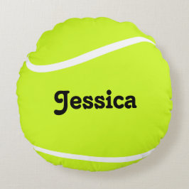 Aangepaste Tennis Ball Player of Team Name Pillow Rond Kussen