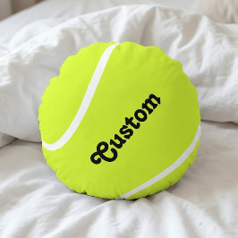 Aangepaste Tennis Ball Player of Team Name Pillow Rond Kussen