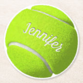Aangepaste Tennis Ball Ronde Kartonnen Onderzetter (Voorkant)