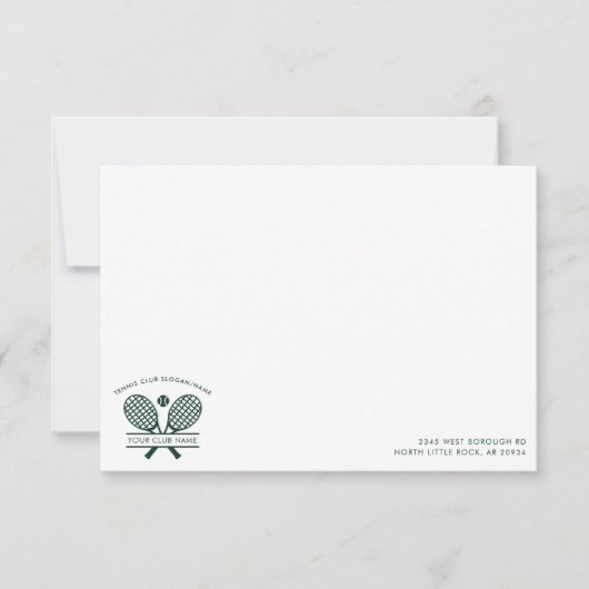 Aangepaste Tennis Club Naam Team Coach Bedankkaart (Voorkant)