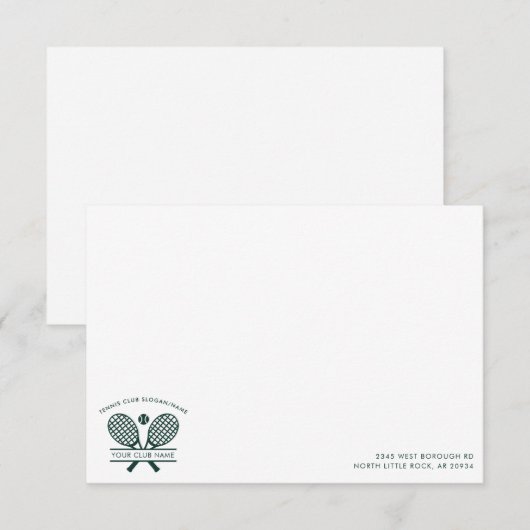 Aangepaste Tennis Club Naam Team Coach Bedankkaart (Voorkant / Achterkant)