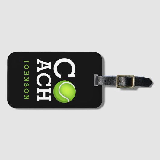 Aangepaste Tennis Coach Bagagelabel (Voorkant (horizontaal))