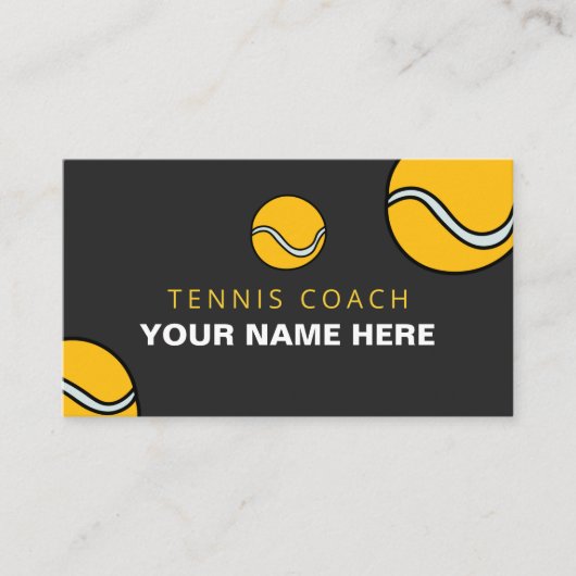 Aangepaste  Tennis Coach Balls Sport Visitekaartje (Voorkant)