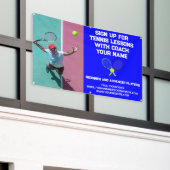 Aangepaste Tennis Coach Coaching Klasse Lessen Bla Spandoek (Buitenkant Gebouw)
