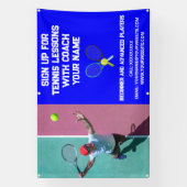 Aangepaste Tennis Coach Coaching Klasse Lessen Bla Spandoek (Verticaal)