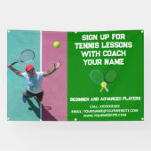 Aangepaste Tennis Coach Coaching Klasse Lessen Gro Spandoek (Horizontaal)