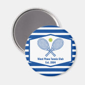 Aangepaste Tennis Country Club Blauw Gestreept Magneet (Voorkant / Achterkant)