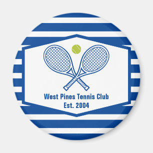 Aangepaste Tennis Country Club Blauw Gestreept Magneet