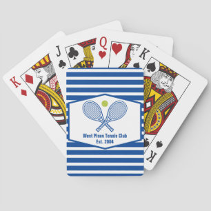 Aangepaste Tennis Country Club Blauw Gestreept Pokerkaarten