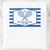 Aangepaste Tennis Country Club Blauw Gestreept Rechthoekige Sticker (Tas)