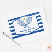 Aangepaste Tennis Country Club Blauw Gestreept Rechthoekige Sticker (Envelop)