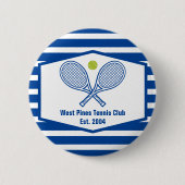Aangepaste Tennis Country Club Blauw Gestreept Ronde Button 5,7 Cm (Voorkant)