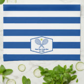 Aangepaste Tennis Country Club Blauw Gestreept Theedoek (Gevouwen)