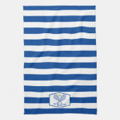 Aangepaste Tennis Country Club Blauw Gestreept Theedoek (Verticaal)