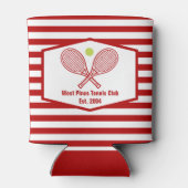 Aangepaste Tennis Country Club rood gestreept Blikjeskoeler (Achterkant)